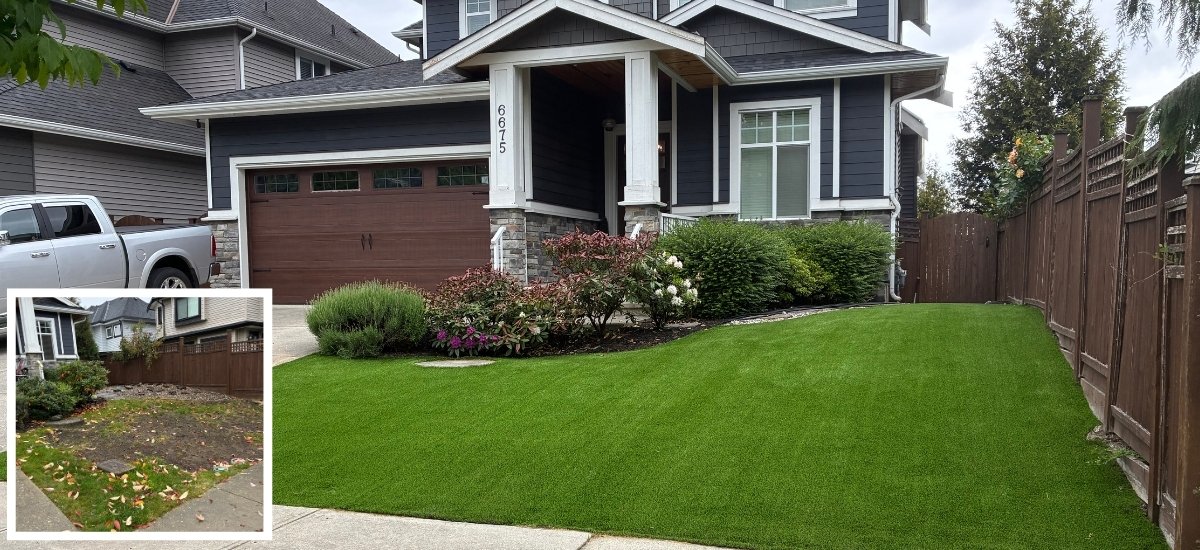 Front yard turf installation